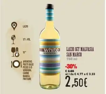 Conad San marco Lazio Igt Malvasia offerta