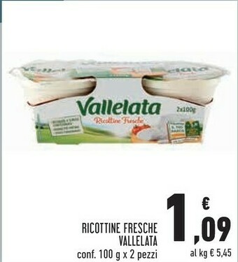 Conad Vallelata Ricottine Fresche offerta