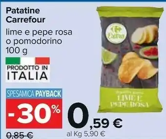 Carrefour Carrefour Patatine Lime E Pepe Rosa offerta
