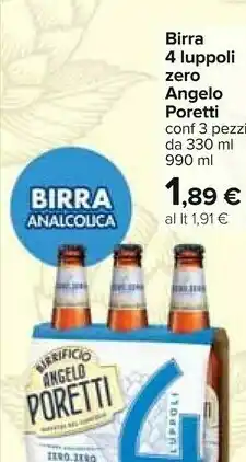 Carrefour Angelo poretti Poretti Birra 4 Luppoli offerta