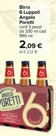 Carrefour Poretti Birra 6 Luppoli offerta