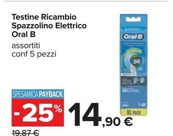 Carrefour Oral B Testine Ricambio Spazzolino Elettrico offerta