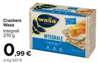Carrefour Wasa Integrale 270 G(ml) offerta