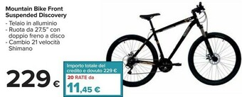 Carrefour Mountain Bike Front Suspended Discovery offerta