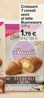 Carrefour Bauli Croissant 7 Cereali Semi Al Latte Buonessere offerta