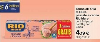 Carrefour Rio Mare Tonno Pescato A Canna offerta