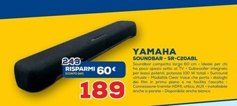 Euronics Yamaha Soundbar SR-C20ABL offerta