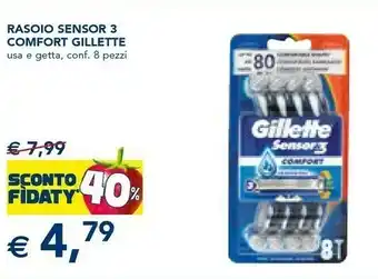 Esselunga Gillette Rasoio Sensor 3 Comfort offerta