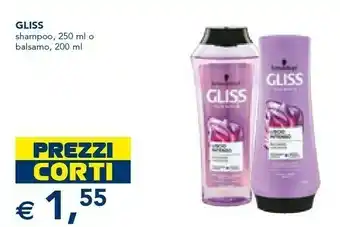 Esselunga Schwarzkopf Gliss Shampoo 250 Ml O Balsamo 200 Ml offerta