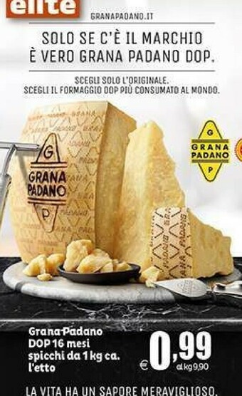 Elite Grana Padano Formaggio offerta