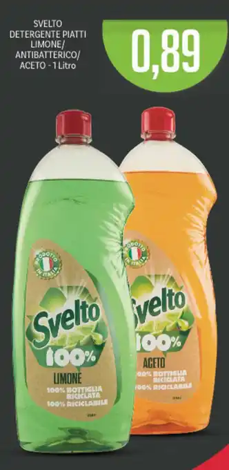 Supermercati Piccolo Svelto Detergente Piatti Limone/Antibatterico/Aceto 1 litro offerta