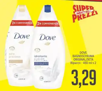 Supermercati Piccolo Dove Bagnoschiuma Original/Seta 450ml x 2 offerta