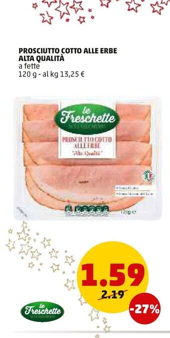 PENNY Prosciutto cotto alle erbe alta qualita a fette 120 g offerta