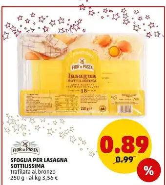 PENNY Pasta per lasagne fior di pasta offerta