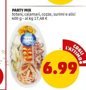 PENNY Party mix totani , calamri , cozze ,surimi e alici 400 g offerta