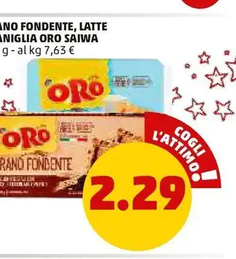 PENNY Grano fondente latte e vaniglia oro saiwa offerta