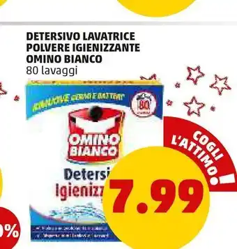 PENNY Detersivo lavatrice polvere igienizzante omino bianco 80 lavaggi offerta