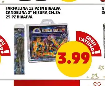 PENNY Farfallina 12 pz in bivalva candellina 2 misura cm 24 25 pz bivalva offerta