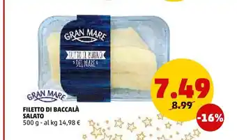 PENNY Filetto di baccalà salato 500 g offerta