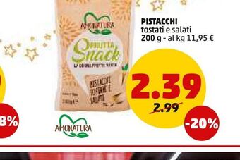 Pistacchi tostati e salati 200 g