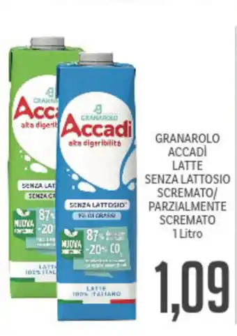 Supermercati Piccolo Granarolo Accadi Latte Senza Lattosio Scremato/Parzialmente Scremato 1 litro offerta