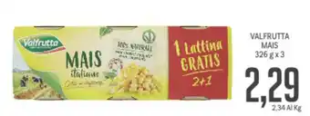 Supermercati Piccolo Valfrutta Mais 326g x 3 offerta