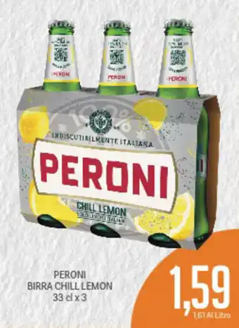 Supermercati Piccolo Peroni Birra Chill Lemon 33c x 3 offerta