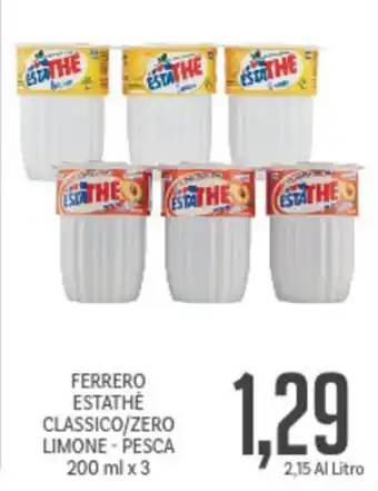 Supermercati Piccolo Ferrero Estathè Classico/Zero Limone - Pesca 200ml x 3 offerta