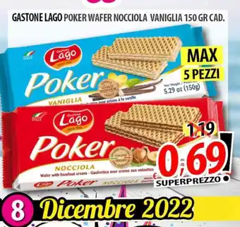 Il Genio Supermercato Gastone Lago Poker Wafer Nocciola Vaniglia 150 gr cad. offerta
