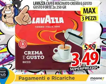 Il Genio Supermercato Lavazza Caffè Macinato Crema e Gusto Gusto Forte 2x 250 gr offerta