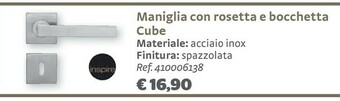 Bricocenter Maniglia Con Rosetta E Bocchetta Cube offerta