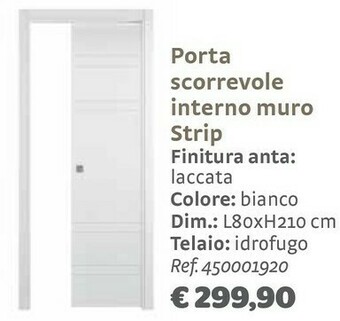 Bricocenter Porta Scorrevole Interno Muro Strip offerta