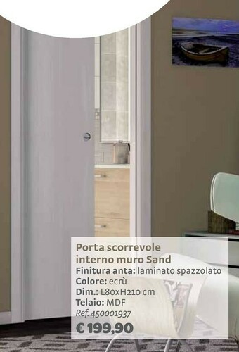 Bricocenter Porta Scorrevole Interno Muro Sand offerta