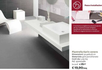 Bricocenter Piastrella Karin Cenere offerta