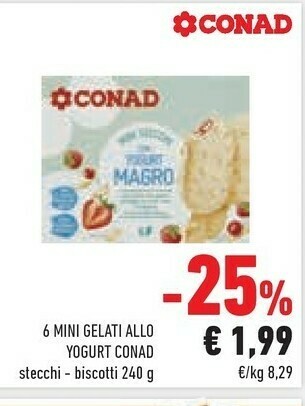 Conad Conad - Mini Stecchi Con Yogurt Magro 240 G(ml) offerta
