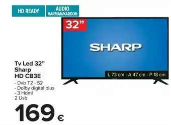Carrefour Sharp 32BC3E TV 81,3 Cm (32") Smart TV Wi-Fi Nero offerta