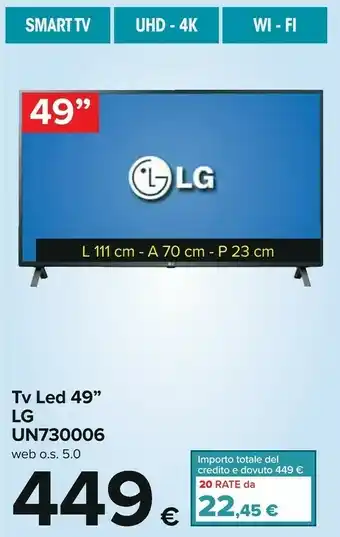 Carrefour LG Smart Tv Un730006 offerta