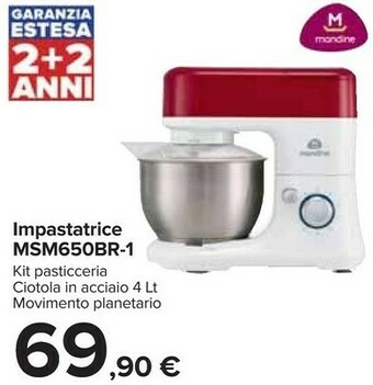 Carrefour Mandine Impastatrice Msm650br 1 offerta