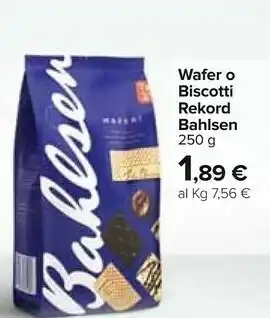 Carrefour Bahlsen Wafer O Biscotti Rekord 250 G offerta