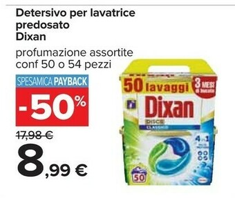 Carrefour Dixan Detersivo Per Lavatrice Predosato offerta