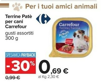 Carrefour Carrefour Terrine Pate Per Cani offerta