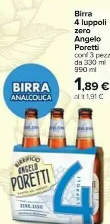Carrefour Angelo poretti Birra 4 Luppoli Zero offerta