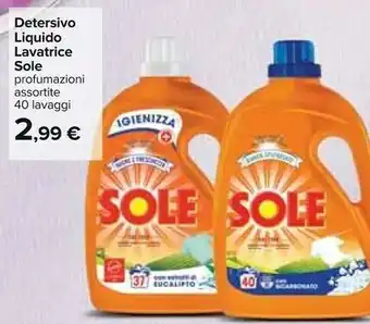 Carrefour Sole Detersivo Liquido Lavatrice offerta