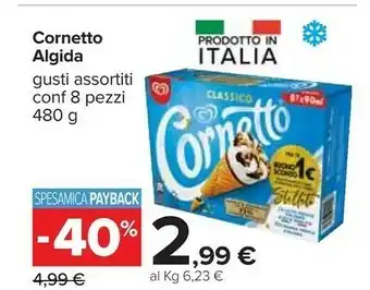 Carrefour Algida Cornetto Classico Formato Speciale 480 G(ml) offerta