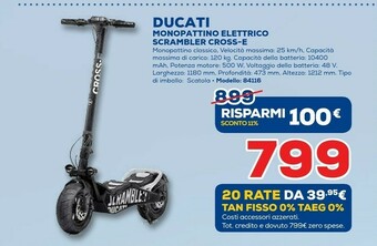 Euronics Ducati Monopattino Elettrico Scrambler Cross-E offerta