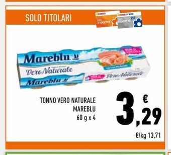 Conad Tonno vero naturale mareblu offerta