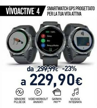 Unieuro Garmin Vivoactive 4 Orologio Sportivo Argento Touch Screen 260 X 260 Pixel Bluetooth offerta