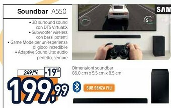 Unieuro Samsung HW-A550 Nero 2.1 Canali 410 W offerta