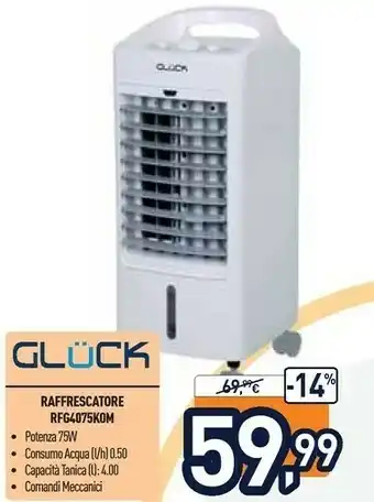 Gluck RFG4075K0M Condizionatore A Evaporazione Raffrescatore Evaporativo