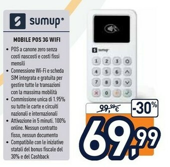 Unieuro Sumup Mobile Pos 3G Wifi offerta